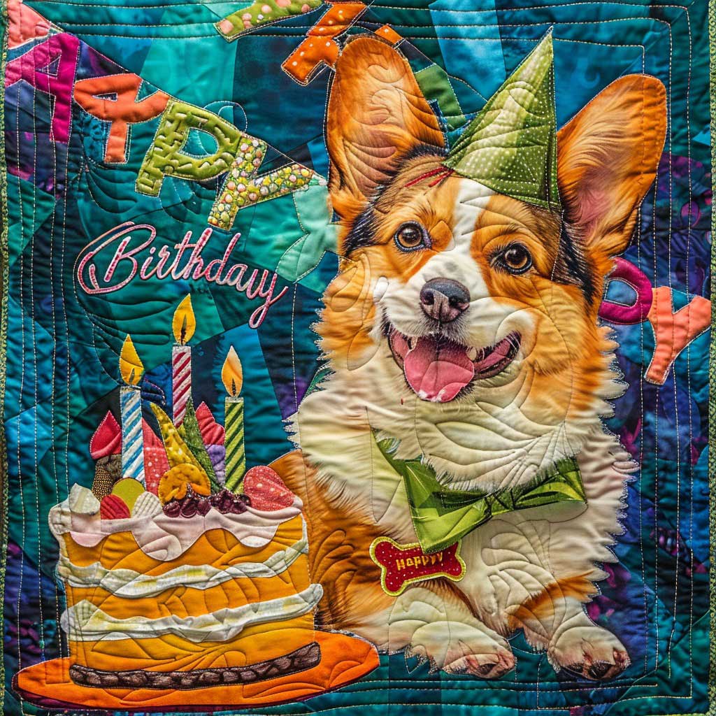 Birthday Corgi WM2408005CL Quilt