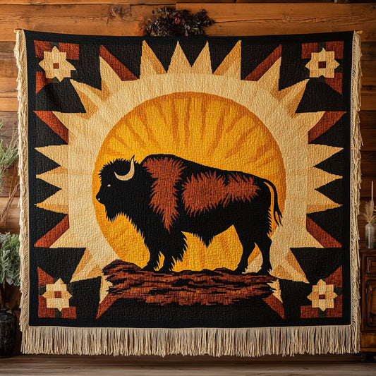 Bison Spirit Charm CW2201001CL Woven Throw Blanket
