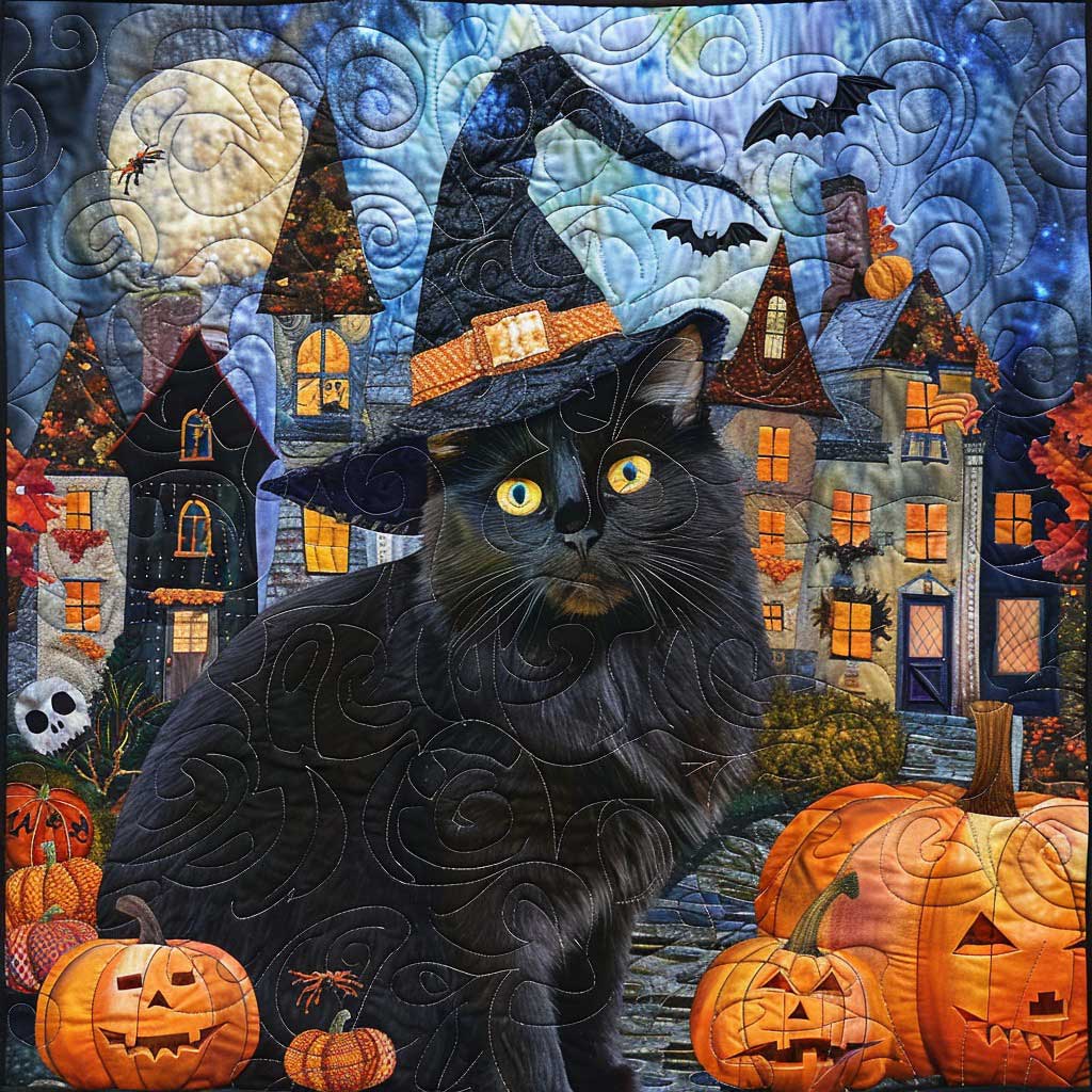 Black Cat In Halloween Night WM2608012CL Quilt