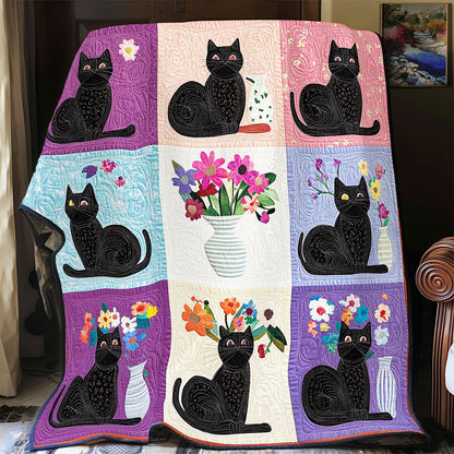 Black Cat And Vase WY1001106CL Quilt