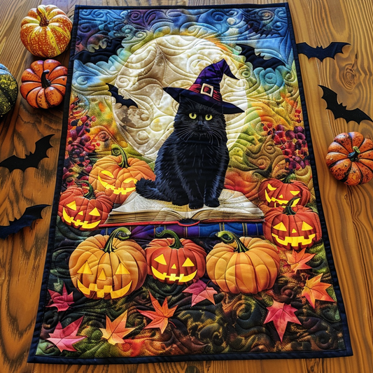 Black Cat Witch XR3008018CL Quilted Table Runner