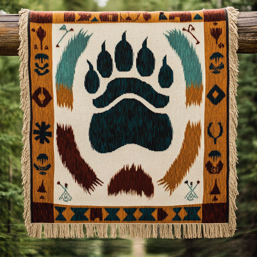 Bold Paw Bear WN2101003CL Woven Throw Blanket