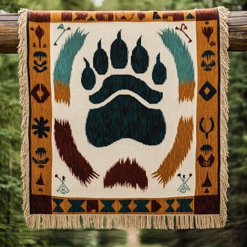 Bold Paw Bear WN2101003CL Woven Throw Blanket