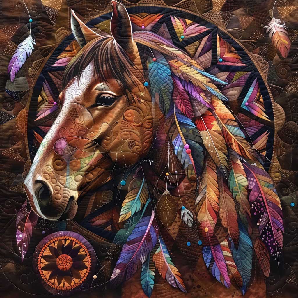 Brown Horse WM0808016CL Quilt Pillow Case