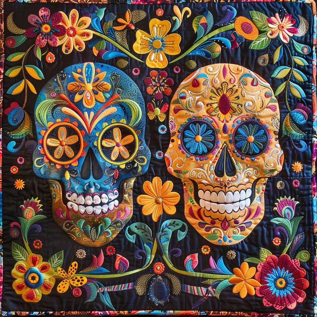 Calavera Sugar Skulls WJ1409002CL Quilt