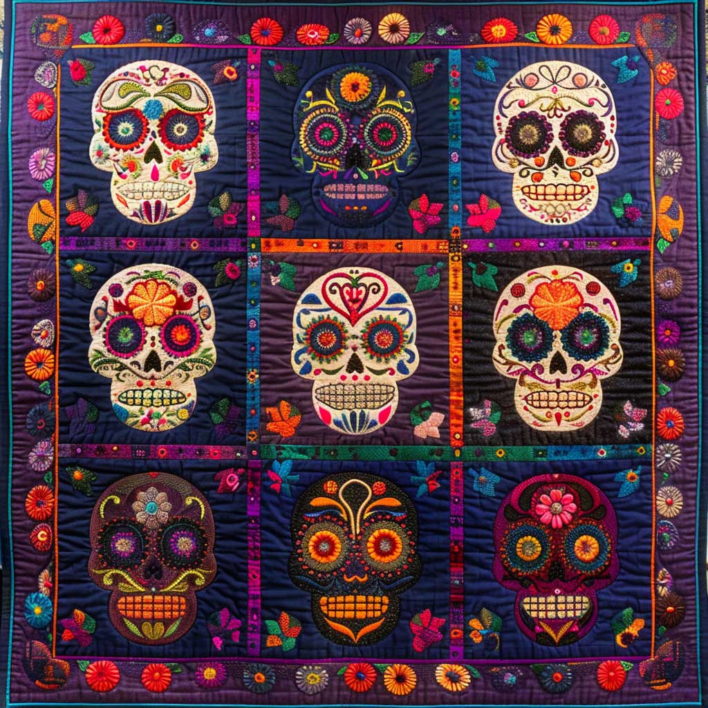 Calavera Sugar Skulls WJ1709004CL Quilt