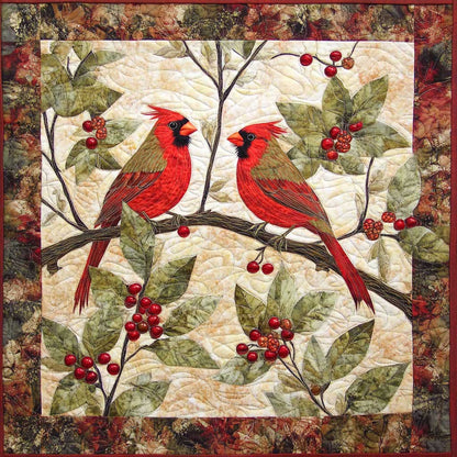 Cardinals And Berries WM0208003CL Quilt