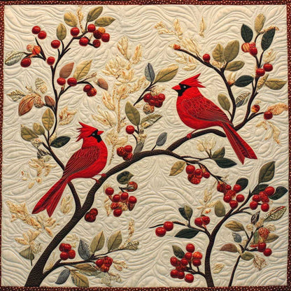 Cardinals And Berries WM0308115CL Quilt Pillow Case