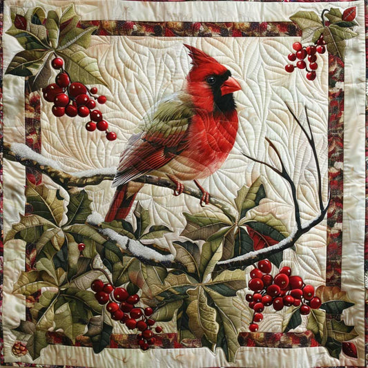 Cardinals And Berries WM2008033CL Quilt