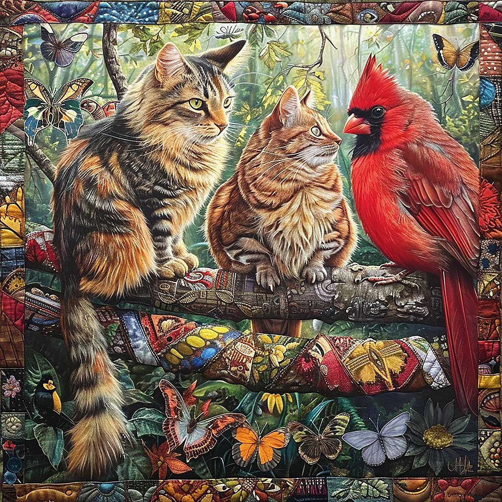 Cardinals And Friends WM1008044CL Quilt