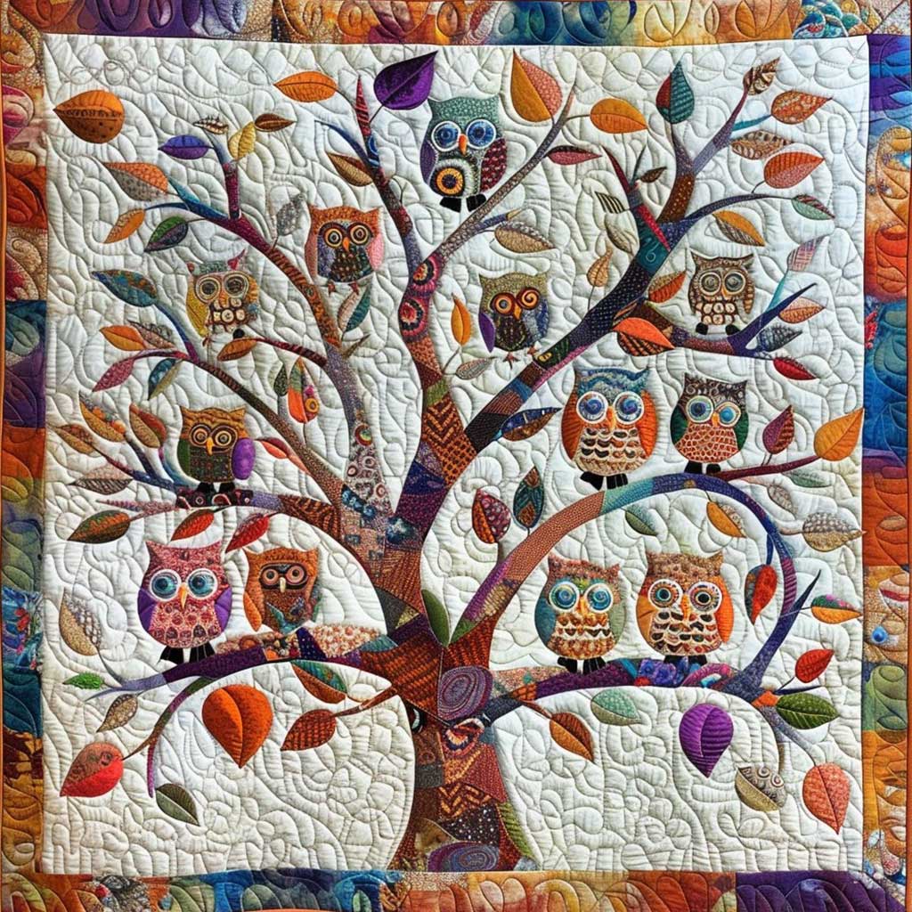 Cartoon Owls Tree WM0509020CL Quilt