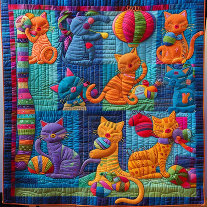 Cat In The Colorful Yarn World WJ1508006CL Quilt