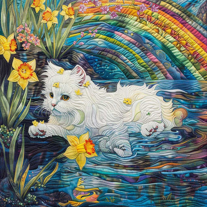 Cute Cat Playing In The Water WJ2708006CL Quilt