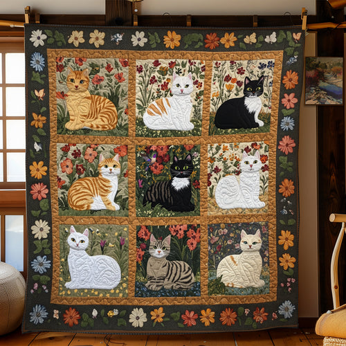 Cat Breeds Flower YR1911010CL Quilt