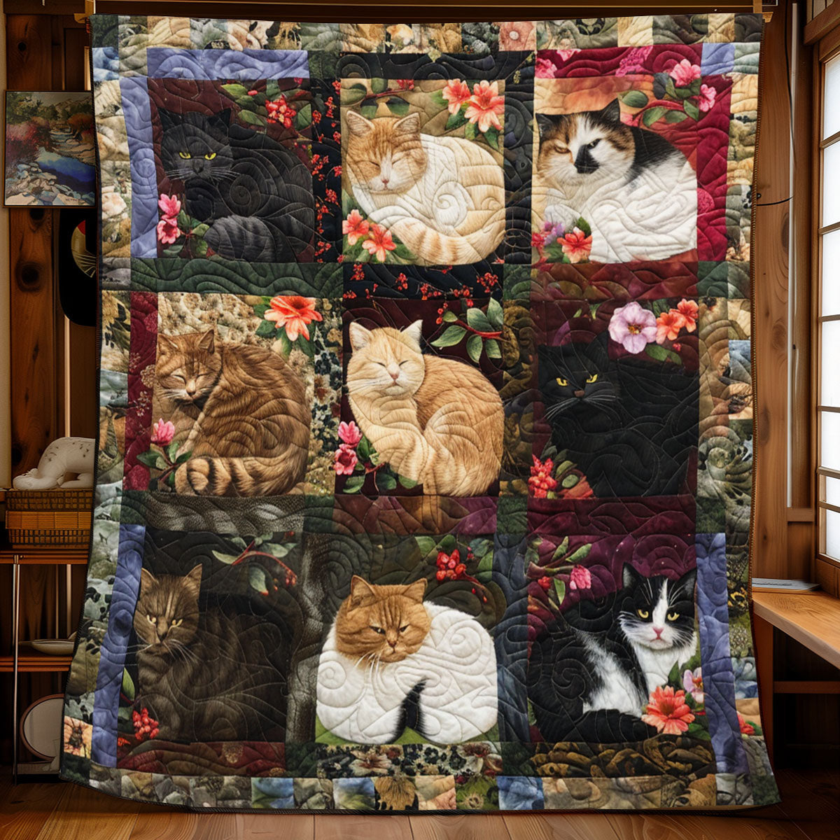 Vintage Cat Breeds YR2408002CL Quilt