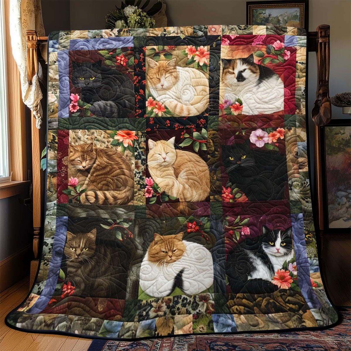 Vintage Cat Breeds YR2408002CL Quilt