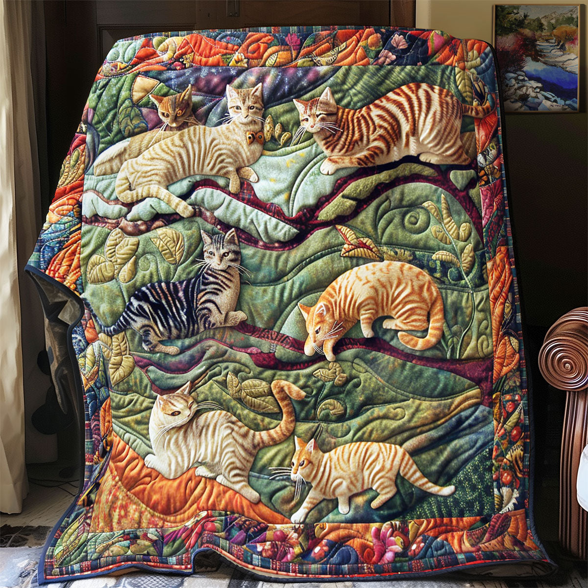 Cat In Tree WY1001117CL Quilt