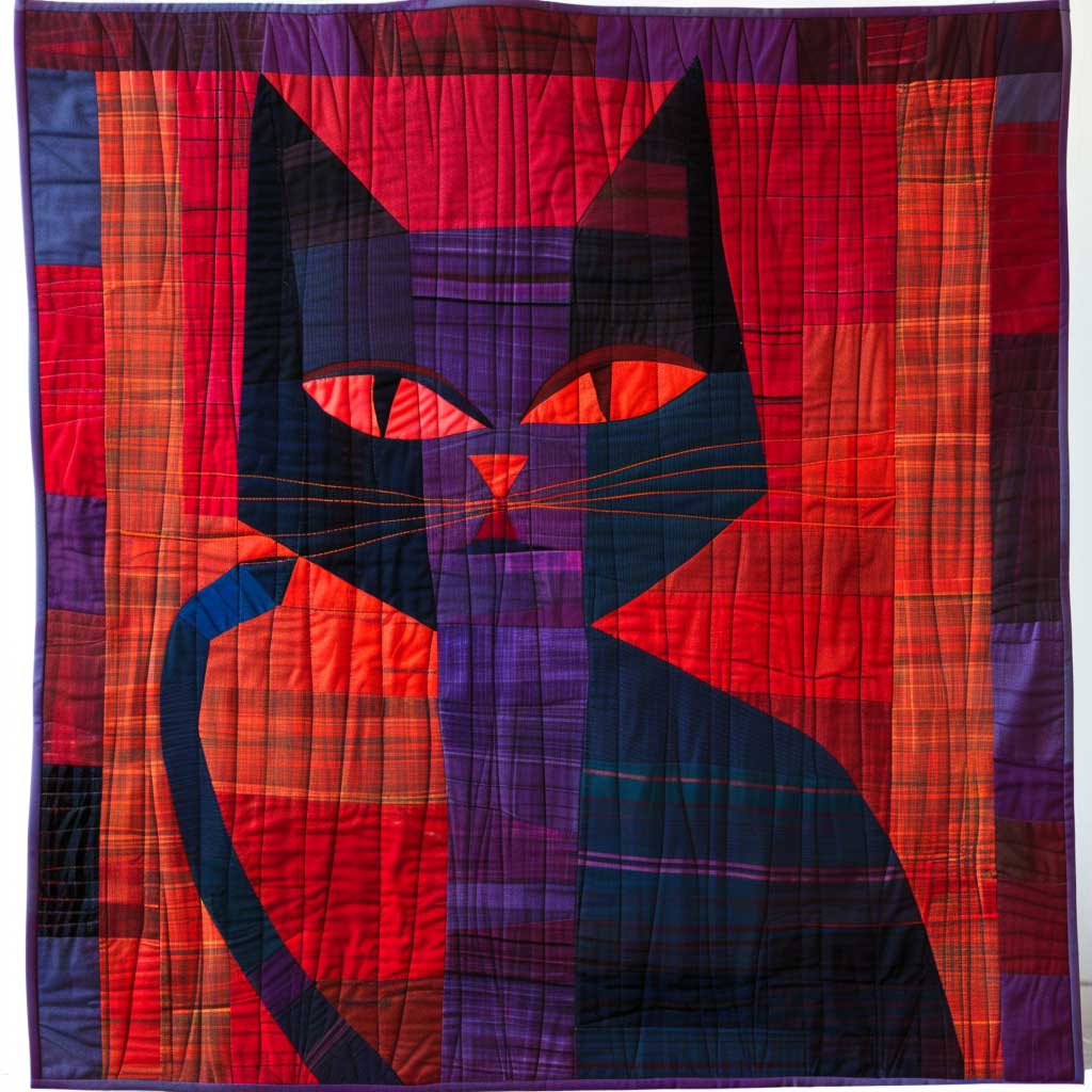 Charm Of Feline Silhouettes WJ1908005CL Quilt