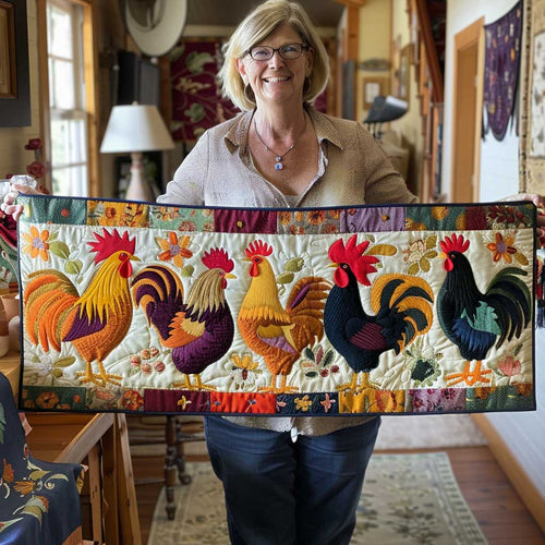 Chicken WJ2408039CL Quilted Table Runner