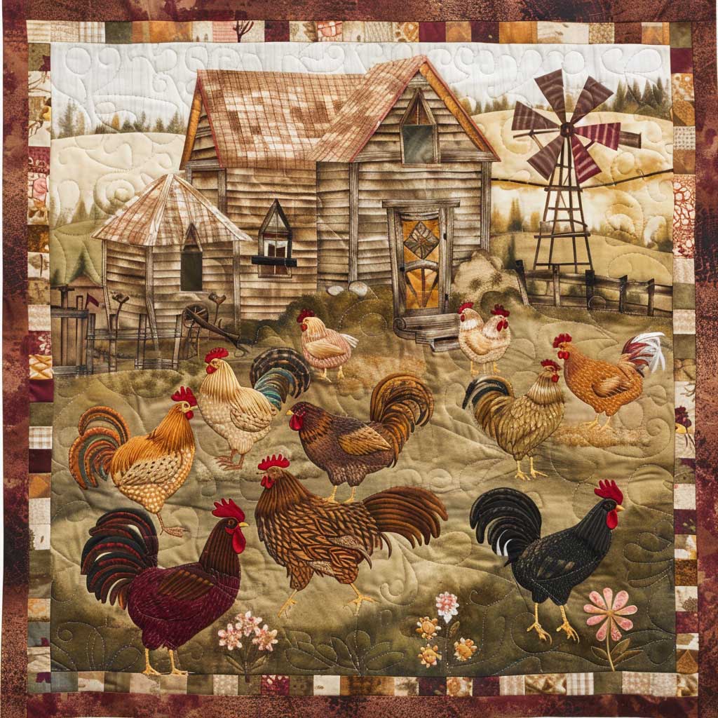 Chicken Yard WJ0908001CL Quilt