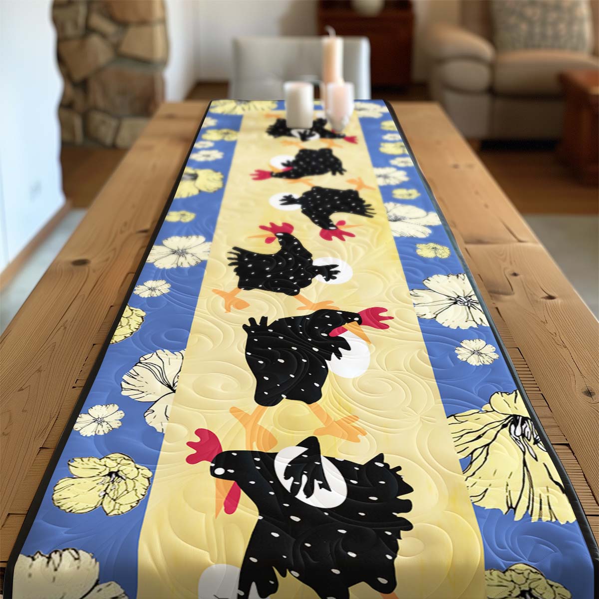Chicken WJ1008049WQ Quilted Table Runner