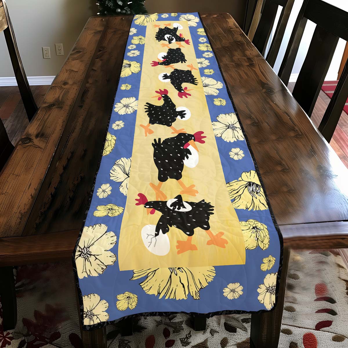 Chicken WJ1008049WQ Quilted Table Runner