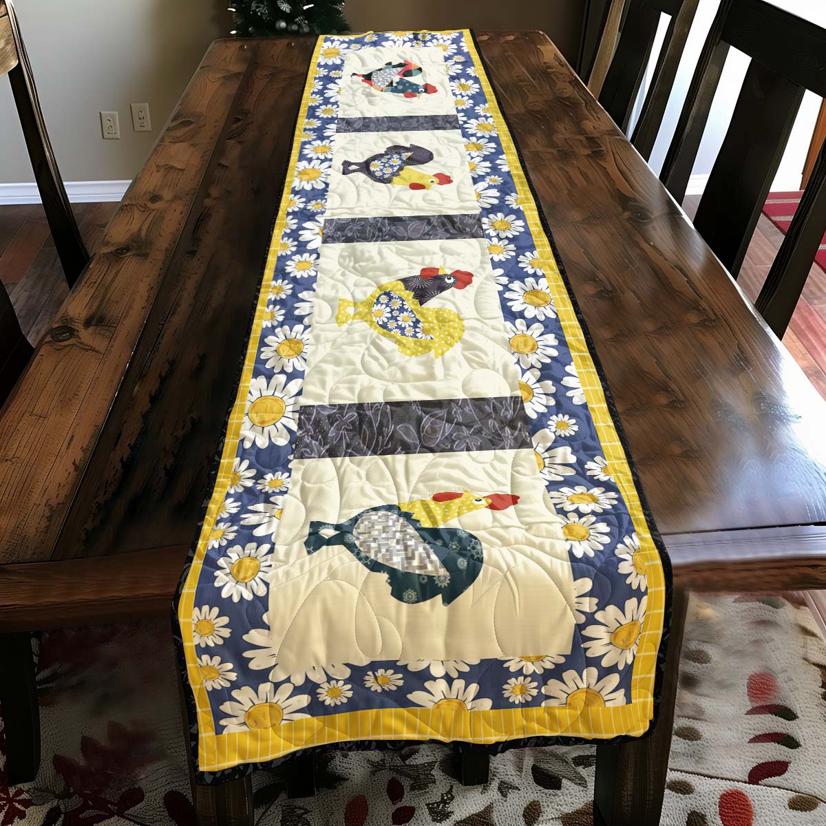 Chicken WJ0608003WQ Quilted Table Runner