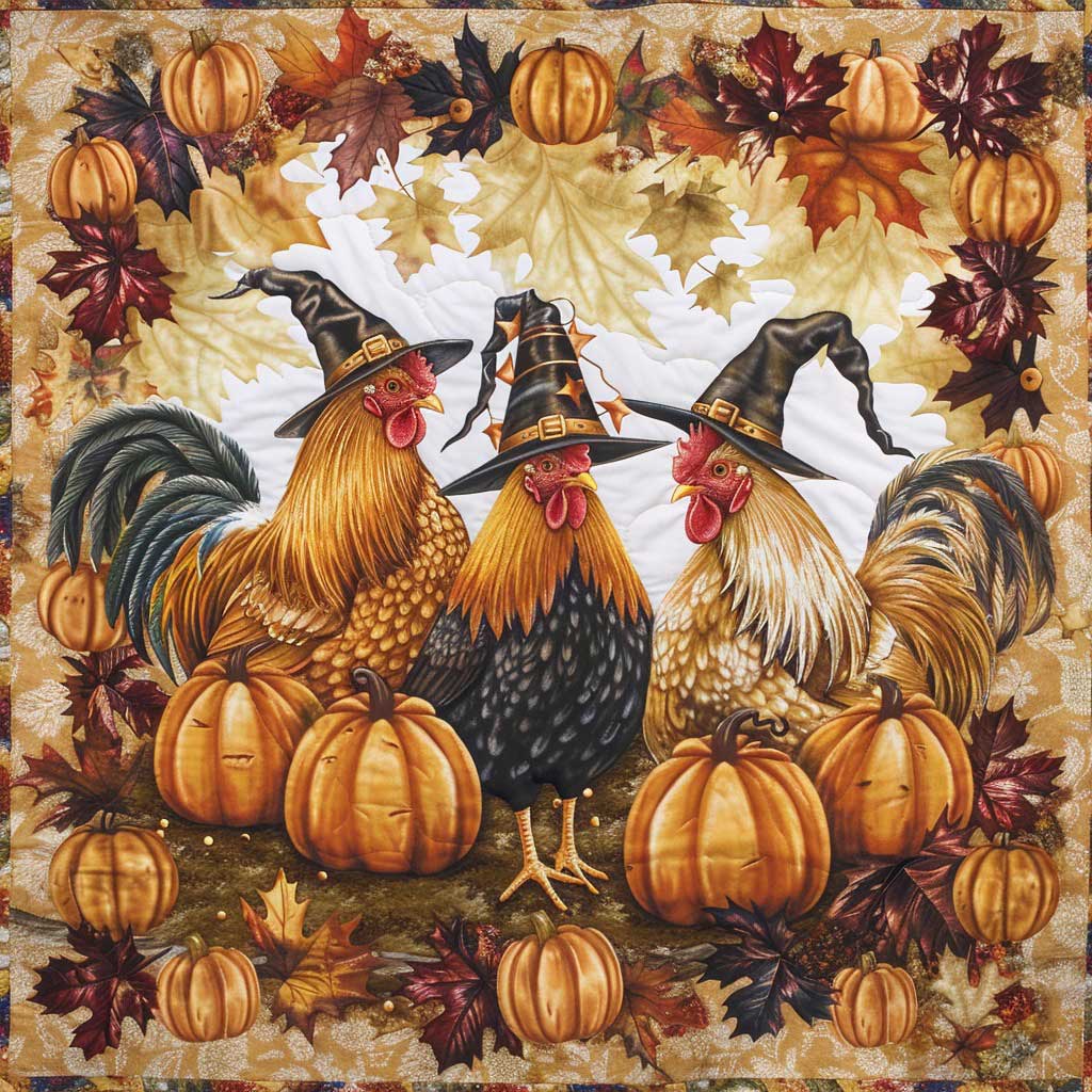 Chickens In Halloween WM2908044CL Quilt