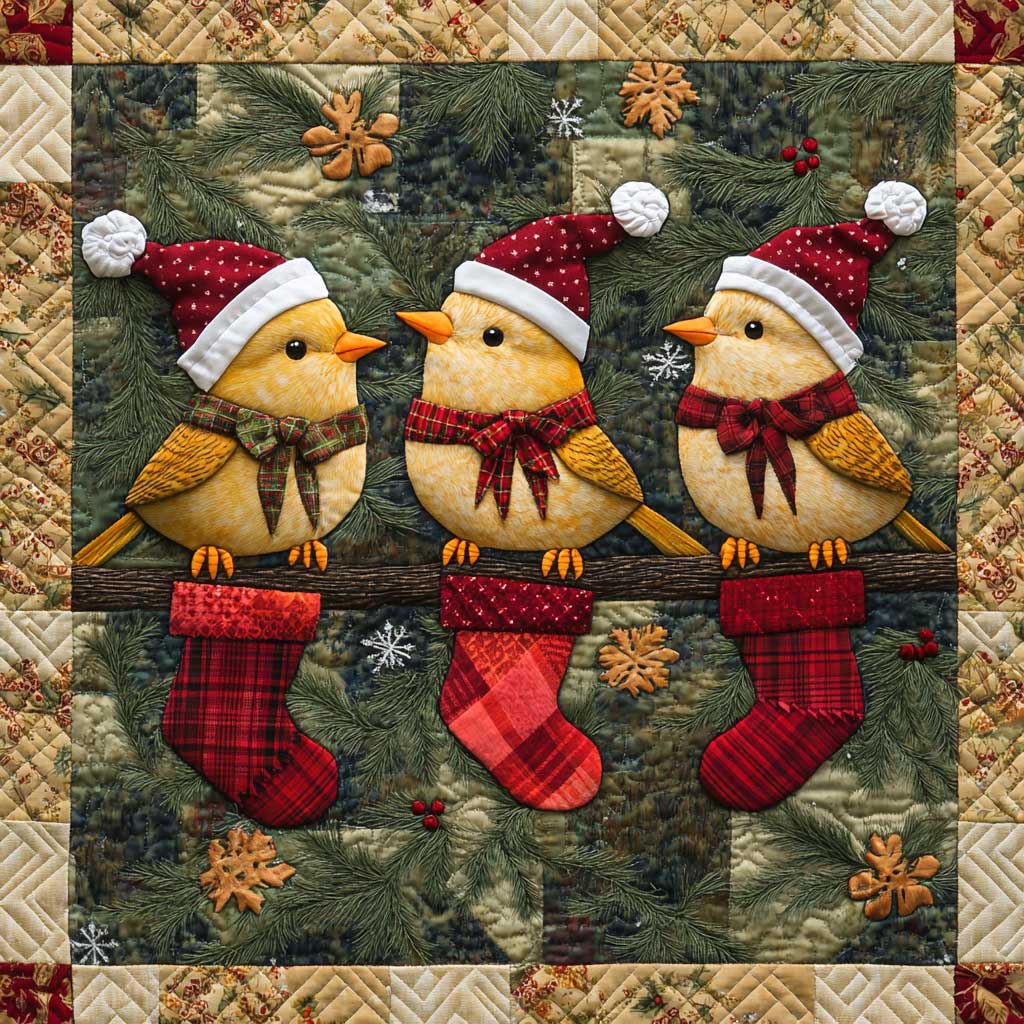 Christmas Bird WJ2408005CL Quilt