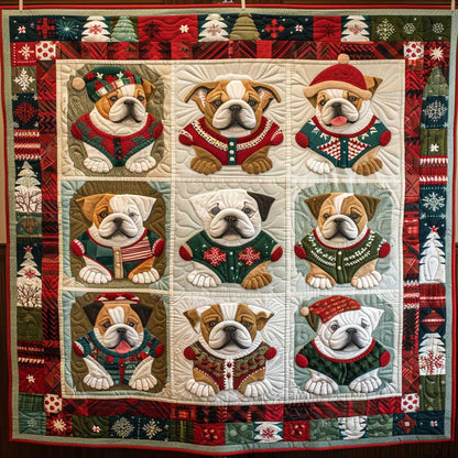 Christmas Bulldog WJ0909008CL Quilt