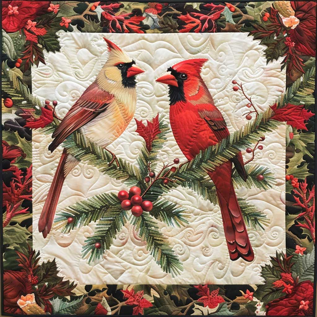 Christmas Cardinal WJ1908007CL Quilt