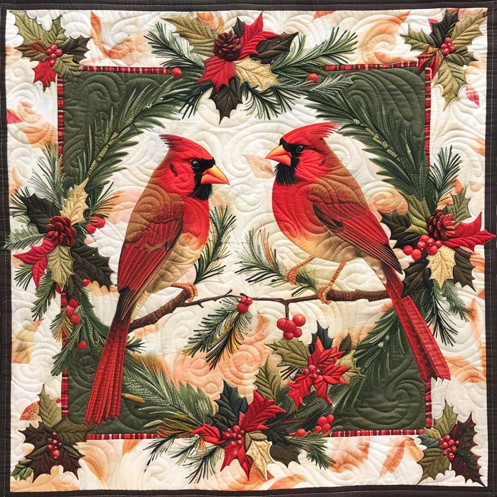 Christmas Cardinal WJ1908008CL Quilt