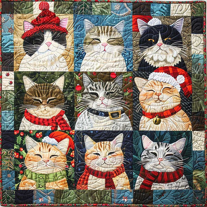 Christmas Cat And Friends WM1508021CL Quilt