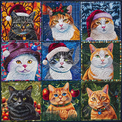 Christmas Cat And Friends WM1508024CL Quilt