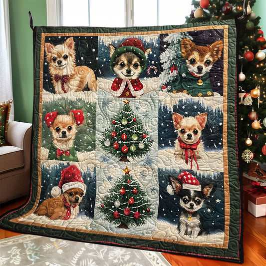 Chihuahua Celebrate Christmas WO1508022CL Quilt