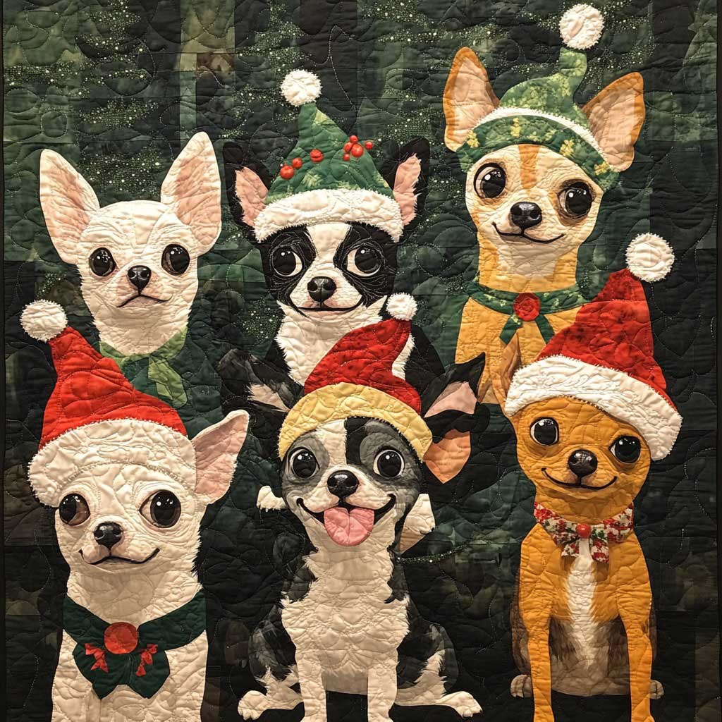 Christmas Chihuahua WM0308019CL Quilt