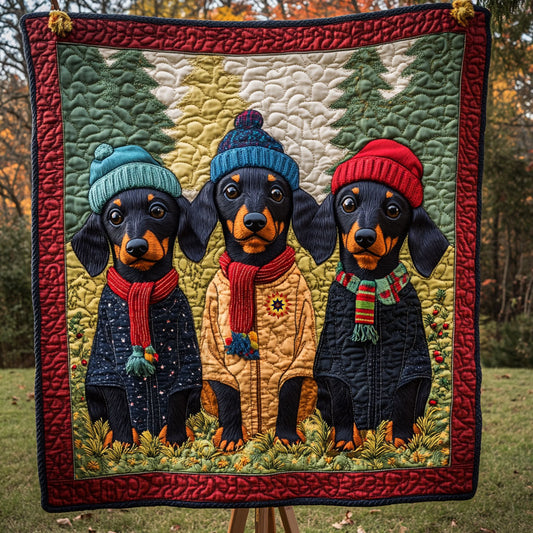 Christmas Dachshund WJ1110007CL Quilt