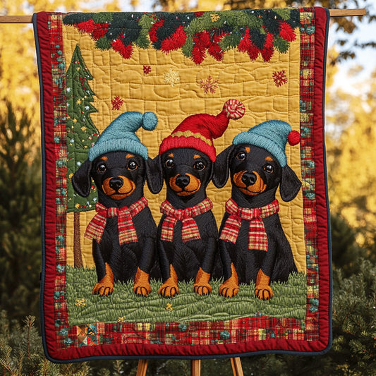 Christmas Dachshund WJ1210005CL Quilt