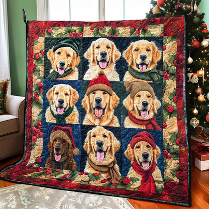 Holiday Golden Retrievers WO1508003CL Quilt