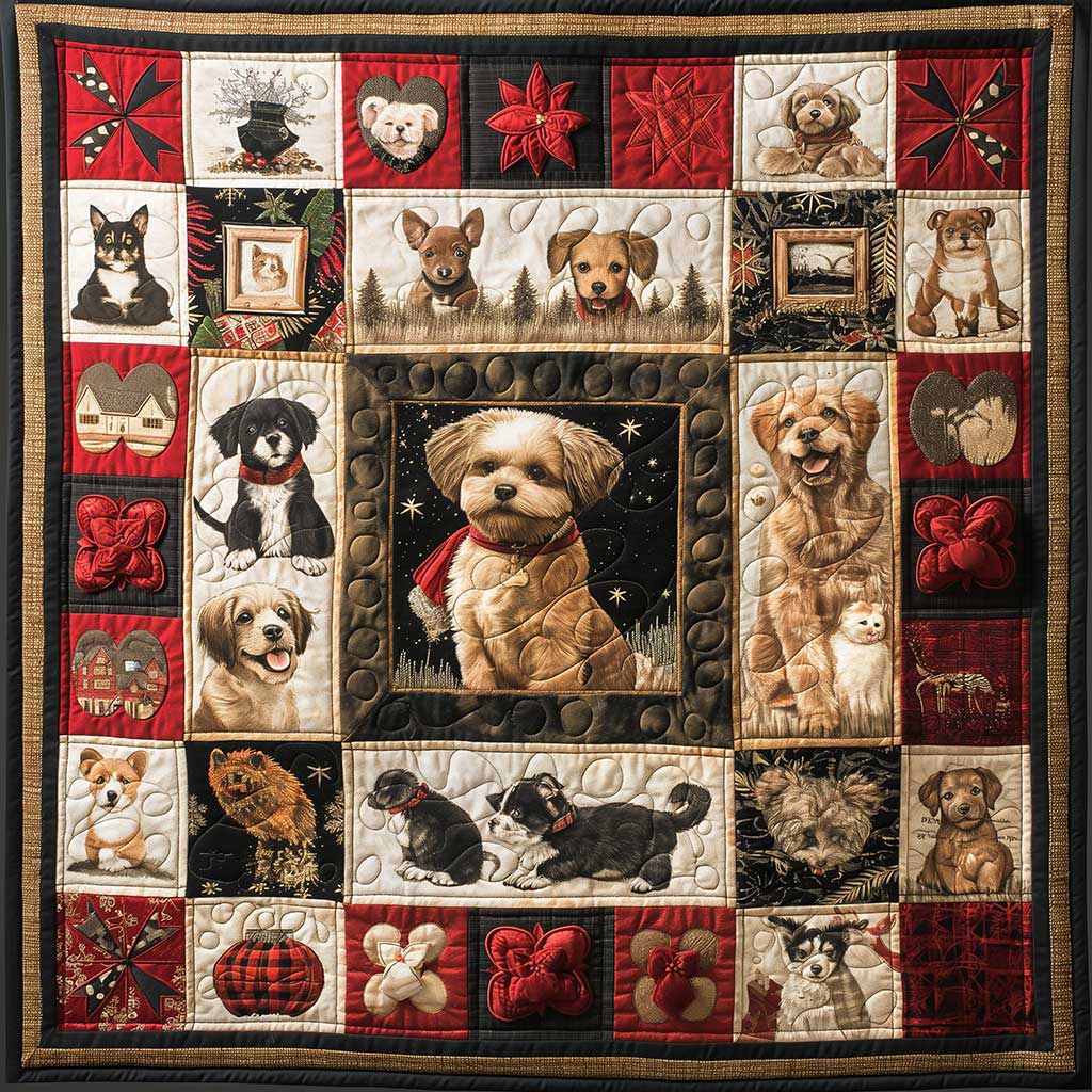 Christmas Puppies WJ2908001CL Quilt