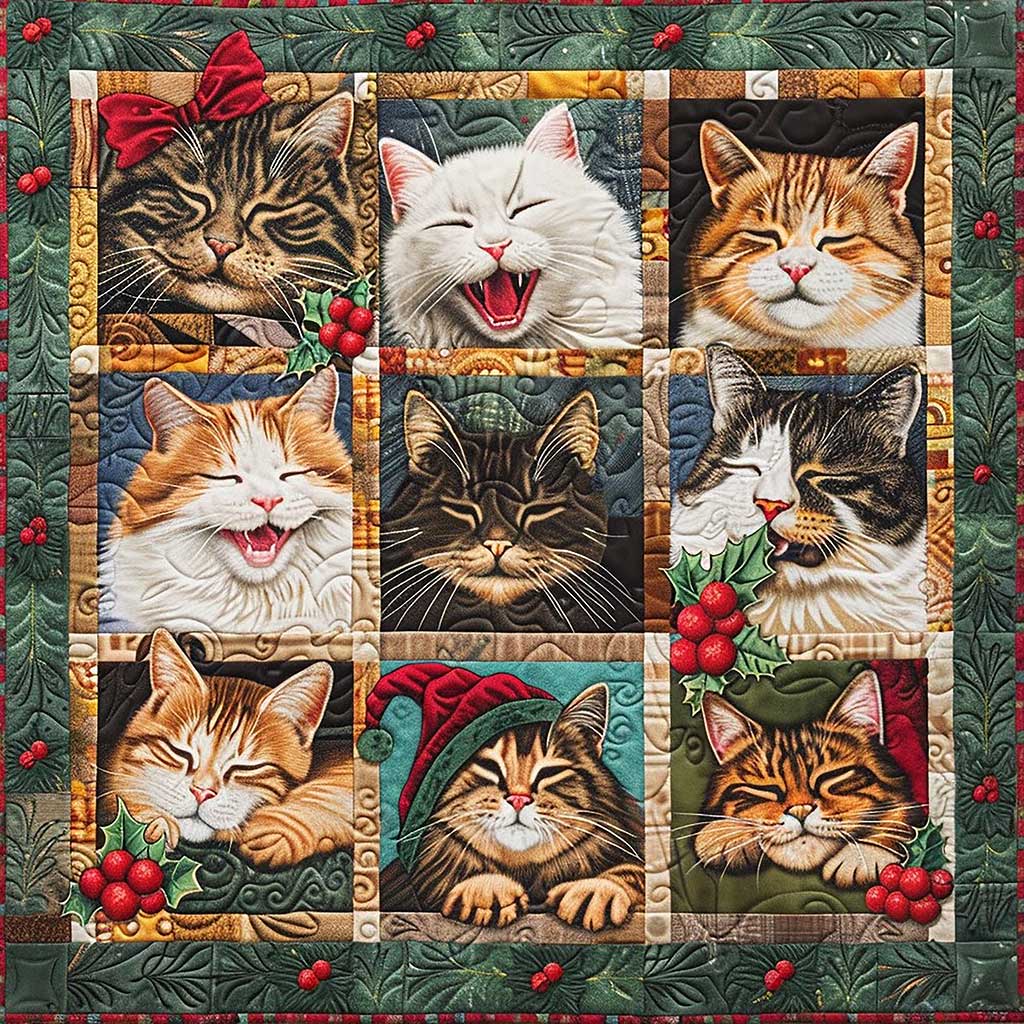 Christmas Yaw Cat WM1408063CL Quilt