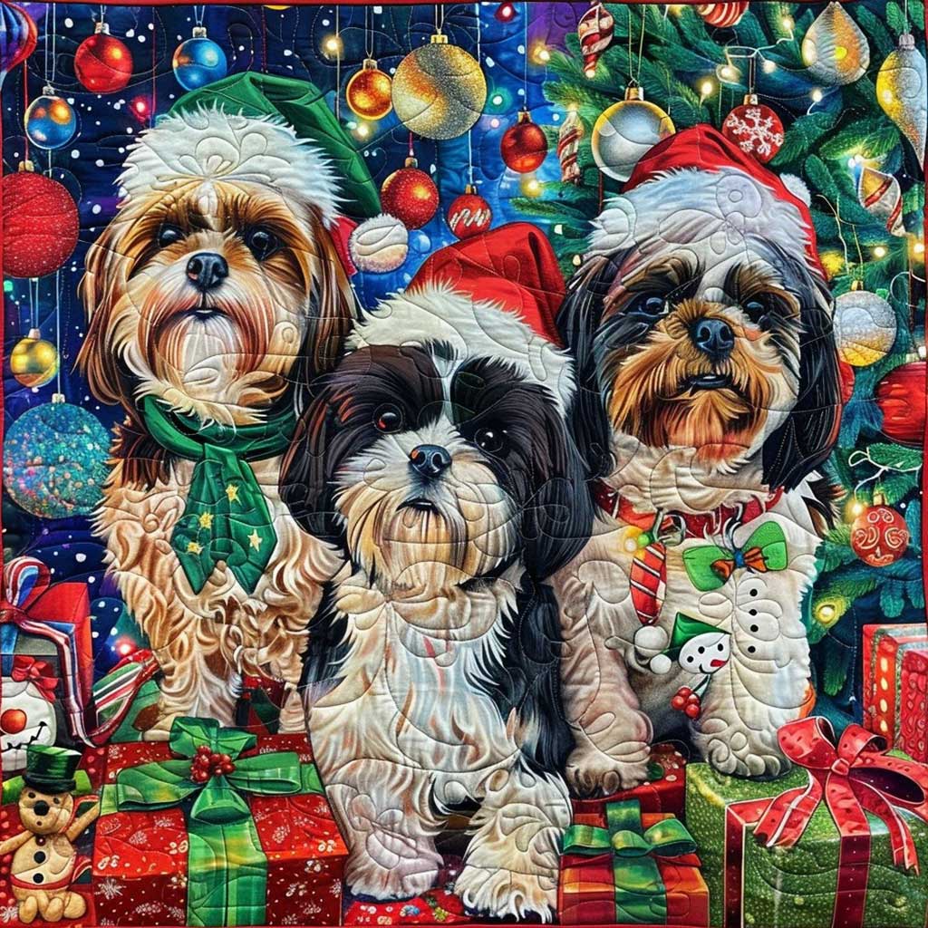 Christmas Yorkshire Terriers WM2808074CL Quilt