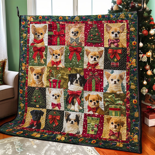 Chihuahua And Gifts Christmas WO2008044CL Quilt