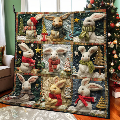 Rabbits And Christmas WO2908071CL Quilt