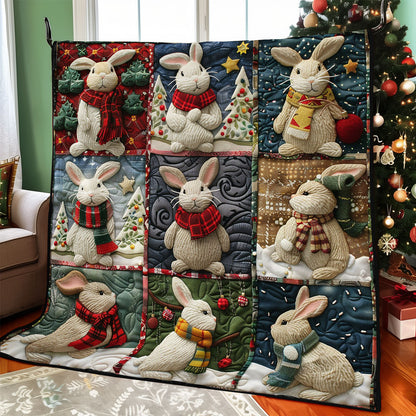 Rabbits And Christmas WO2908077CL Quilt