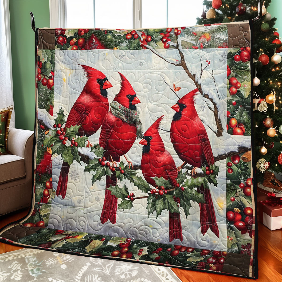 Red Cardinals In The Snow WO2308001CL Quilt