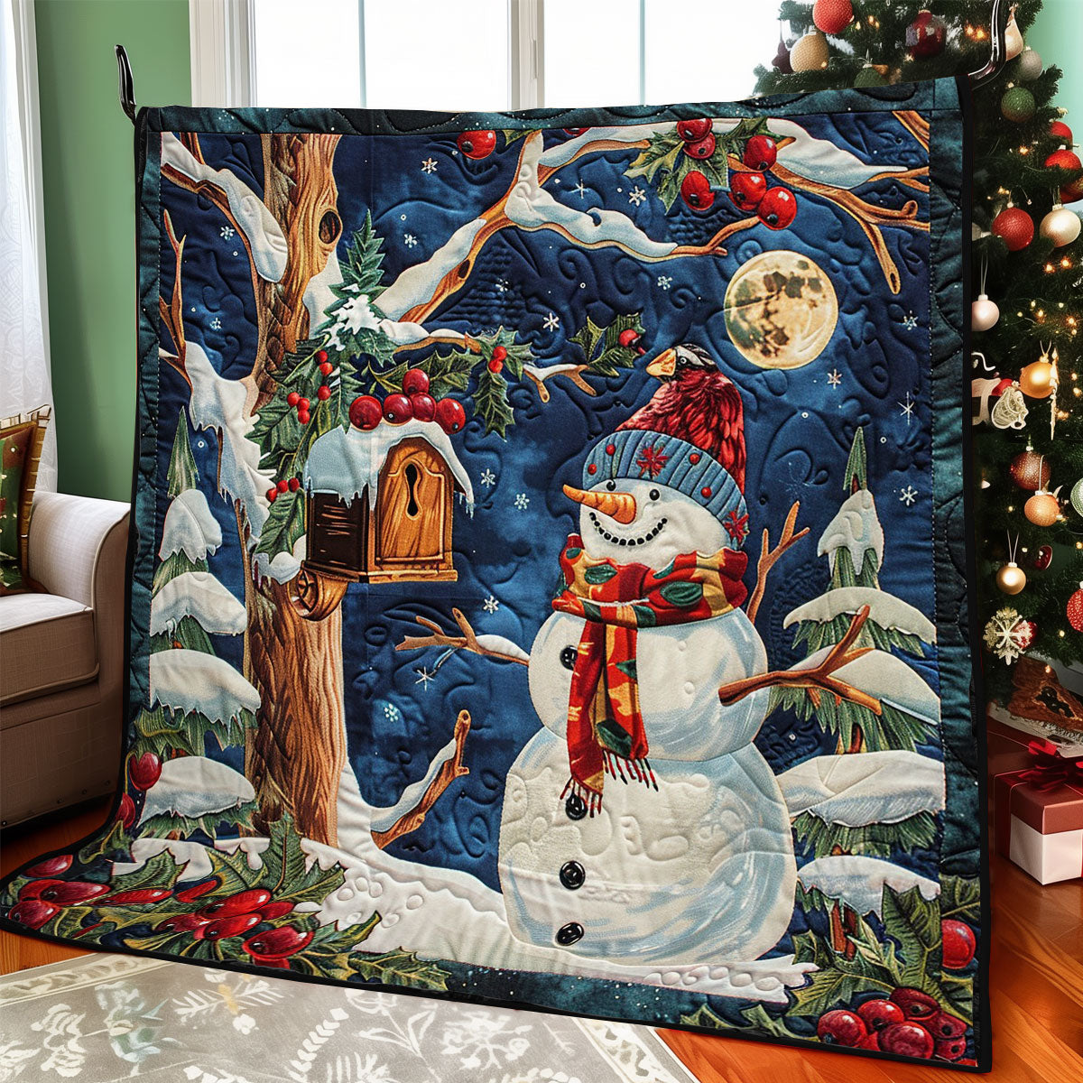 Snowman At The Night WO2308037CL Quilt