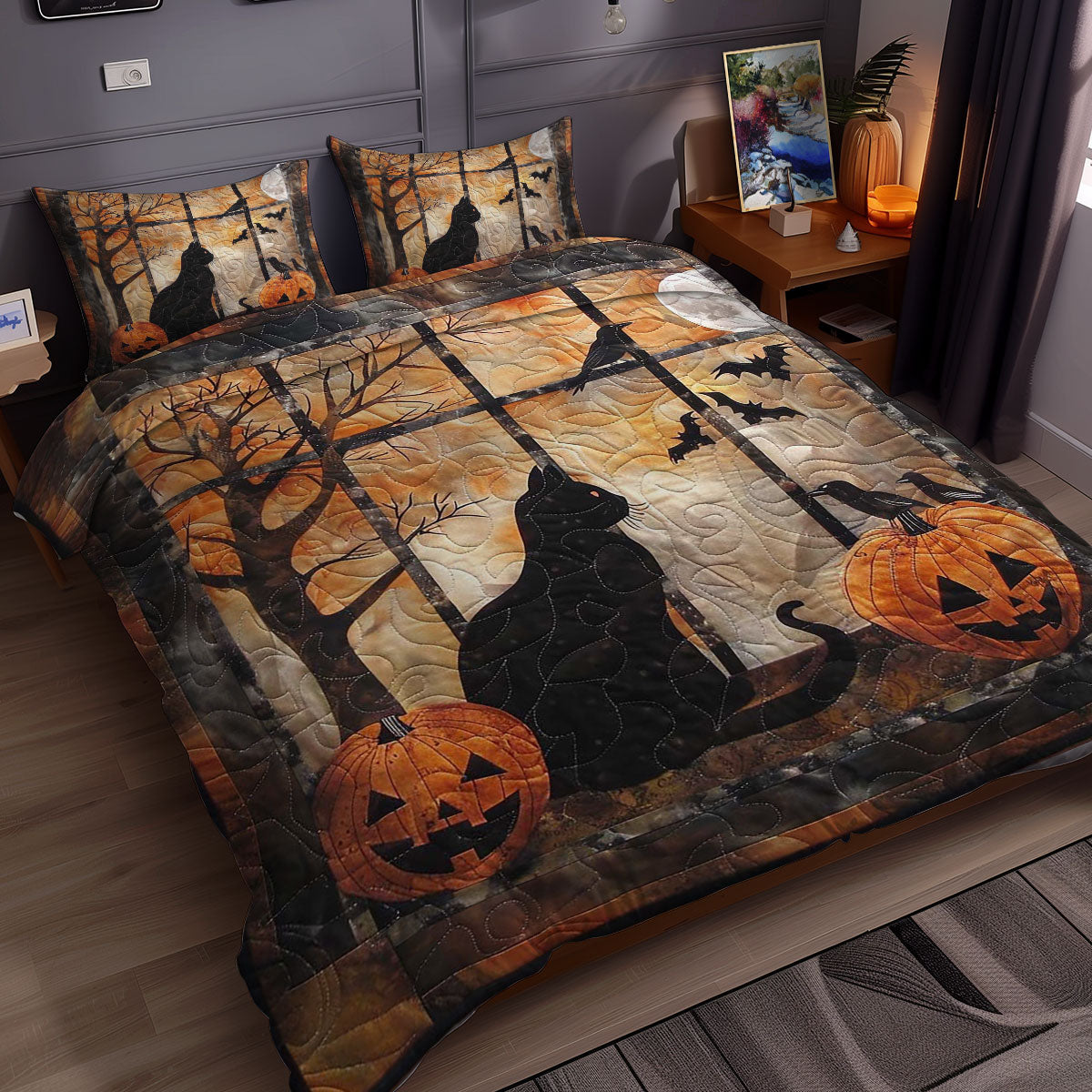 Halloween And Cat WN2407005CL Duvet Cover Set