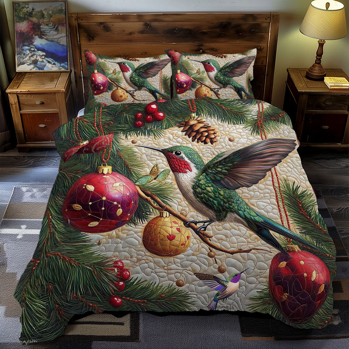 Christmas Hummingbird WY2211066CL Duvet Cover Set