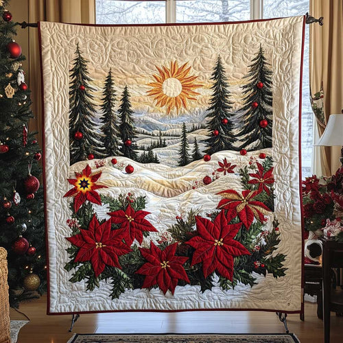 Christmas Poinsettia Garden WP2511012CL Quilt